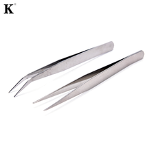 2PCS/Set High Quality Straight & Curved Tweezer For Eyelash Extensions Nail Art Nippers 2024 - buy cheap