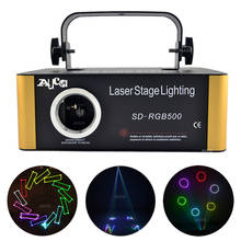 Proyector de sonido y animación láser RGB DMX, 500mW, escáner de luz de escenario para DJ en casa, Disco, fiesta, Bar, haz de luz, Programa de Tarjeta SD 2024 - compra barato