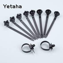 Yetaha 50PCS Car Cable Fastening Ties Nylon Black Car Auto Cable Strap Push Mount Wire Tie Retainer Clip Clamp 2024 - buy cheap