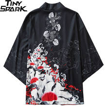 Japonês kimono jaqueta ukiyoe koi peixe impressão harajuku 2021 hip hop homens japão streetwear jaqueta verão roupas finas solto quimono 2024 - compre barato