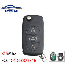 QWMEND 4D0837231E 3+1 Buttons Smart Car Key for Audi A4 A6 A8 TT Car Remote Key ID48 Chip 315Mhz Flip Keys Car 4 Buttons 2024 - buy cheap