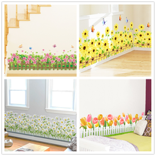 Shijuekongjian-pegatinas de base de flores para niños, Mural de plantas, calcomanías para dormitorio, sala de estar, cocina, decoración de vidrio para ventana 2024 - compra barato