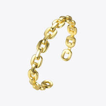 Enfashion-pulseiras de corrente de ligação pequenas de forma pura pulseiras de latão de cor dourada para mulheres acessórios jóias bijuteria bf182032 2024 - compre barato