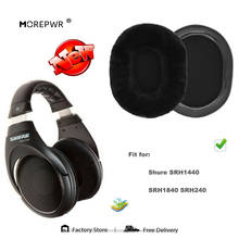 Substituição almofadas de ouvido para shure srh1440 srh1840 srh240 fone de ouvido peças couro almofada veludo earmuff capa manga 2024 - compre barato