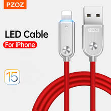 PZOZ auto Power Off USB Cable For iPhone 11 Pro Max Xs Xr X 8 7 6 6S Plus 5S LED Cable Fast Charging Cables Phone Charger 2024 - buy cheap