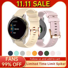 Rose Gold Buckle 18mm Silicone Watchband For Garmin Vivoactive 3S 4S Venu 2S Watch Wristband Loop Band Wrist Straps Bracelet