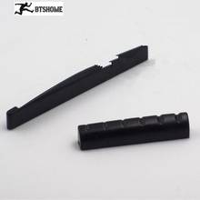 2 Sets Black Buffalo Bone Guitar Bridge Nut Saddle&Slotted For 6 String Classical Guitar New Hot 2024 - buy cheap