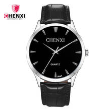 Chenxi relógios masculinos de luxo pulseira de couro preto relógio de quartzo alta qualidade marca casual masculino pulseira relógio de pulso natate 2024 - compre barato