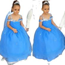 Adorable Ball Gown Toddler Girls Pageant Dresses Lace Applique Beads Flower Girl Dress Tulle First Communion Gowns 2024 - buy cheap