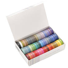 Juego de cintas Washi básicas de Color sólido, cinta adhesiva de arcoíris para diario, álbum de recortes, cinta adhesiva decorativa, papelería de regalo, 60 unids/set 2024 - compra barato