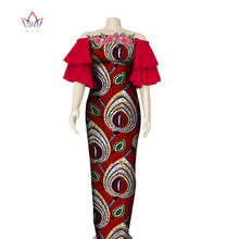 Vestidos africanos Dashiki para mujer, ropa Bazin Riche de manga con volantes, apliques estampados, Rosa larga, diseño africano, WY3585, 2019 2024 - compra barato