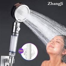 ZhangJi Skin Care High Pressure 3 Modes Shower Head with Stop Button Water Saving Replaceable Filter Spray Nozzle Black 2024 - buy cheap