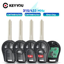 KEYYOU 315Mhz CWTWB1U751 Remote Control key For Nissan Rogue Versa 2008 2009 2010 2012 2013 2014 2015 2016 With ID46 Chip 2024 - buy cheap