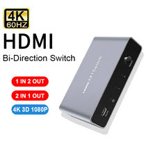 Interruptor HDMI bidireccional 4K 3D 1080P, Adaptador convertidor de vídeo para Xiaomi TV Box PS4 PC a Monitor HDMI divisor 2024 - compra barato