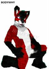 Fursuit Red Long Fur Wolf Fox Husky Dog Mascot Furry Costume Cosplay Fancy Dress Birthday Party Outfit Adult Carnival Halloween 2024 - buy cheap