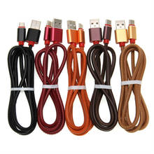 25cm 1m Leather Type C/ 8Pin / Micro USB Data Charging Cable Sync Cord Wire for iPhone X 13 12 Pro Samsung S9 S8 Huawei 100pcs 2024 - buy cheap