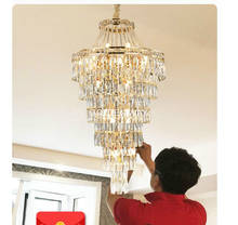 Lámpara colgante de cristal para decoración del hogar, accesorios de iluminación modernos, D55cm, dorado, para escalera, Hotel, envío gratis 2024 - compra barato