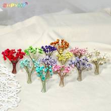 High Quality1:12 Doll House Miniature Flowers Fairy Garden Ornament Mini Potted Plant Flowers Pot DollHouse Decor Bonsai Model 2024 - buy cheap