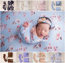 Dvotinst-Set de 5 pares de accesorios de fotografía para recién nacidos, diadema, sombrero, almohada para posar, envolturas y Manta, accesorios para fotografía 2024 - compra barato