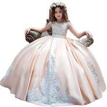 New Long Sleeve First Communion Dresses O-neck with Bow Sash Flower Girl Dresses Ball Gowns Custom Made Vestidos 2024 - buy cheap