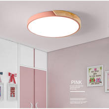 Nordic led luz de teto de madeira ultra-fina lâmpada do teto montagem em superfície controle remoto para sala de jantar quarto do miúdo luminária