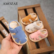 Baby Shoes Summer Rubber Bottom First Walker Breathable Beach Infant Toddler Anti-Slip Pink Denim Cute Baby Shoes 2024 - buy cheap