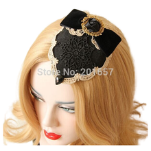 NEW Wholesale fashion velvet lace metal leaves rose top vintage hat fascinator burlesque clips party church bridal hairclips-88 2024 - buy cheap
