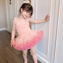 Платье для маленьких девочек, летнее милое кружевное платье принцессы для официальных мероприятий, костюмы для выступлений, платья для маленьких девочек 2024 - купить недорого