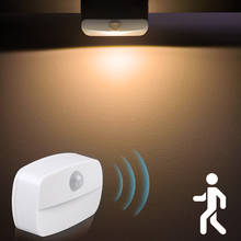 LED Battery Operated Motion Sensor Night Light Wireless Wall Lamp Kitchen Light for Corridor Closet Cabinet Door Room Home Decor 2024 - buy cheap