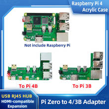 Raspberry Pi Zero к Raspberry Pi 4B 3B + адаптер USB HDMI-совместимый слот для TF-карты Плата расширения интерфейса для Pi Zero 2 Вт 2024 - купить недорого