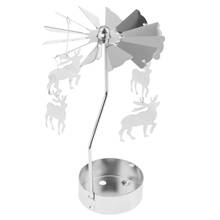 Rotatable Night Light Tea Light Holder Fairy Christmas Candle Holder Wedding Centerpiece Home Decor Ornament Xmas Gift -Silver 2024 - buy cheap