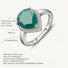 Anel de casamento com pedras preciosas para mulheres, prata esterlina 925, joia fina 2024 - compre barato