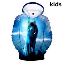 3 to 14 years kids hoodie Space Galaxy 3D Wolf clothing boys girls hoodies sweatshirt outerwear jacket coat children clothes 2024 - buy cheap