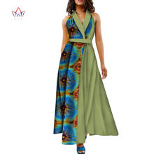 Dashiki Bazin Riche africano para mujer, ropa de retales con cuello en V, sin mangas, vestido largo estampado tradicional, talla de felpa WY5219 2024 - compra barato