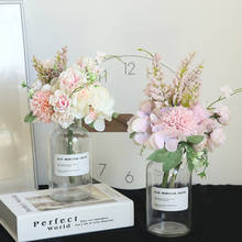 Искусственный цветок розы пион поддельные цветы Свадебный букет свадебный стиль INS держащий цветы Гортензия цветок домашний декор 2024 - купить недорого