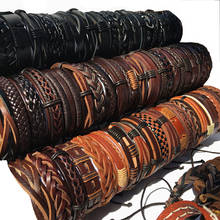 50Pcs/lot Wholesale Handmade Random Fashion Bracelets Mix Styles Braided Ethinc Tribal Leather Bracelets for Men Women  FT10 2024 - buy cheap