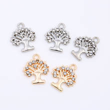 MRHUANG 10pcs/lot 14*17mm Rhinestone Tree Enamel Charm Alloy Pendant fit necklaces bracelet DIY Fashion Jewelry Accessories 2024 - buy cheap