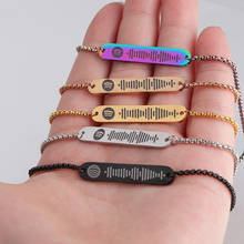 Custom Spotify Scan Code Stainless Steel Bracelet 2021 Fashion Luxury Jewelry for Women Men Chain Bracelet Gift Bracelets 2024 - buy cheap