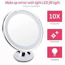 Espejo de maquillaje Flexible con pantalla táctil, espejo de tocador portátil con iluminación LED, aumento de 10 aumentos, para cosmética 2024 - compra barato