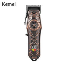 Kemei Electric Metal Hair Clipper Rechargeable Barber Trimmer for Men with LED Display Strong Steel Head Hair Cutting Machine 2024 - buy cheap