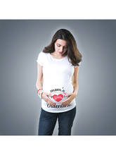 Футболка для беременных с коротким рукавом и забавным принтом на День святого Валентина 2024 - купить недорого
