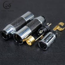XSSH HIFI XLR Audio Jack 3 pins connector Black Carbon Fiber Shell Tellurium copper plating rhodium gold Nylon Female Male XLR 2024 - buy cheap