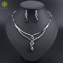 New Fashion Jewelry Sets For Women African Beads Party Crystal Water Drop Pendant Necklace Earrings Wedding Accessories 2024 - buy cheap