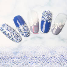 White Lace Nail Sticker 3D Manicure Decals for Nails Design Sticker Back Glue Foil of hollow Nail Art Sticker Decoration on Nail 2024 - buy cheap