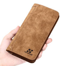 Men Wallet Vintage PU Leather Frosted Long Wallets Coin Pocket Billetera Hombre Man Purse Male ID Card Holder Money Bag 2024 - buy cheap