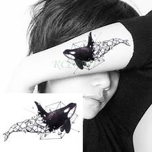 Waterproof Temporary Tattoo whale shark dolphin paper folding art tatto stickers flash tatoo fake tattoos for girl women kid 2024 - buy cheap