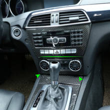 Car Carbon Fiber Air Condition Panel Audio Control Frame Cover Decor Trim For Mercedes Benz C Class W204 2010 2011 2012 2013 2024 - buy cheap