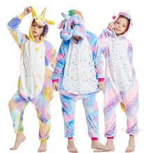 Kigurumi-Conjunto de pijama de unicornio para niños y niñas, ropa de dormir para bebés, monos de invierno 2024 - compra barato