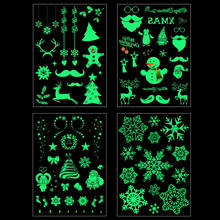 1 Sheet Funny Merry Christmas Carnival Party Luminous Glow in the Dark Temporary Tattoo Stickers Toys for Kids Children Adults 2024 - buy cheap