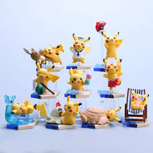 Takara Tomy-10 unids/set de figuras de acción de Pikachu, caja ciega, Pokémon, monstruo de bolsillo, muñeco Ex elfo Ball, regalos para niños, juguete 2024 - compra barato